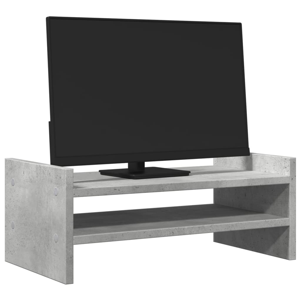 Monitorstandaard 50x27x20 cm bewerkt hout betongrijs Computerverhogers en -standaards | Creëer jouw Trendy Thuis | Gratis bezorgd & Retour | Trendy.nl