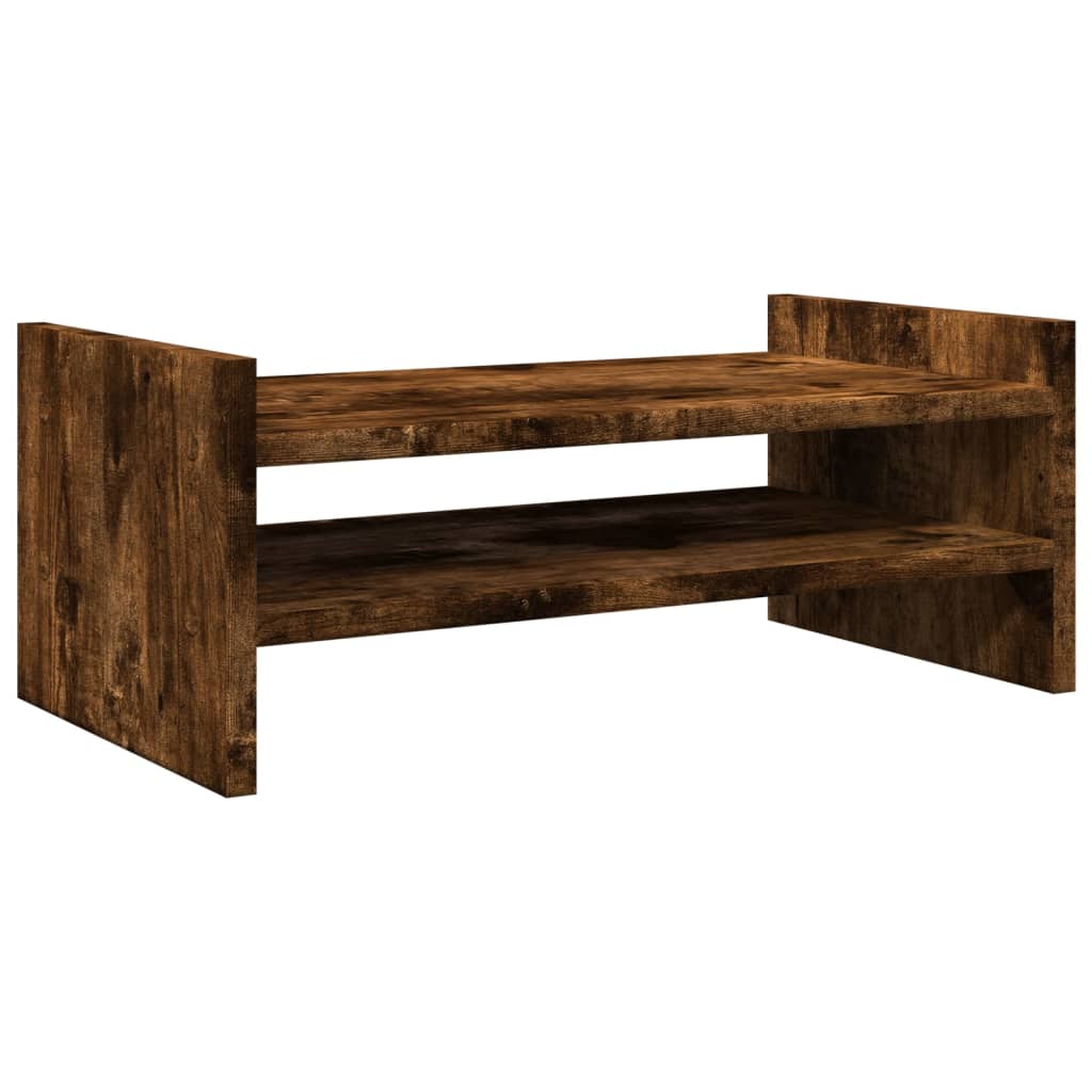 Monitorstandaard 50x27x20 cm bewerkt hout gerookt eikenkleurig Computerverhogers en -standaards | Creëer jouw Trendy Thuis | Gratis bezorgd & Retour | Trendy.nl