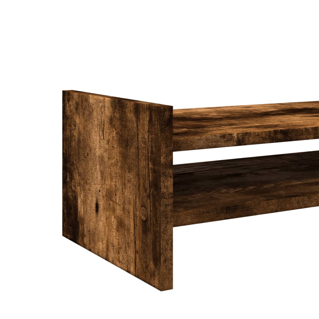 Monitorstandaard 50x27x20 cm bewerkt hout gerookt eikenkleurig Computerverhogers en -standaards | Creëer jouw Trendy Thuis | Gratis bezorgd & Retour | Trendy.nl