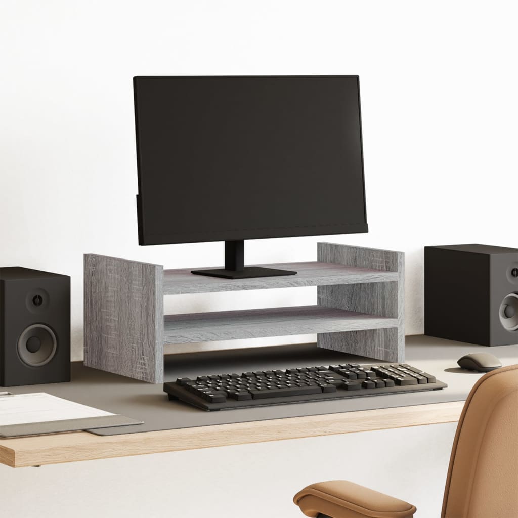 Monitorstandaard 50x27x20 cm bewerkt hout grijs sonoma eiken Computerverhogers en -standaards | Creëer jouw Trendy Thuis | Gratis bezorgd & Retour | Trendy.nl