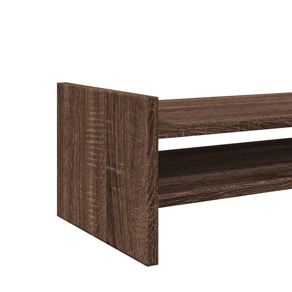 Monitorstandaard 50x27x20 cm bewerkt hout bruin eikenkleurig Computerverhogers en -standaards | Creëer jouw Trendy Thuis | Gratis bezorgd & Retour | Trendy.nl