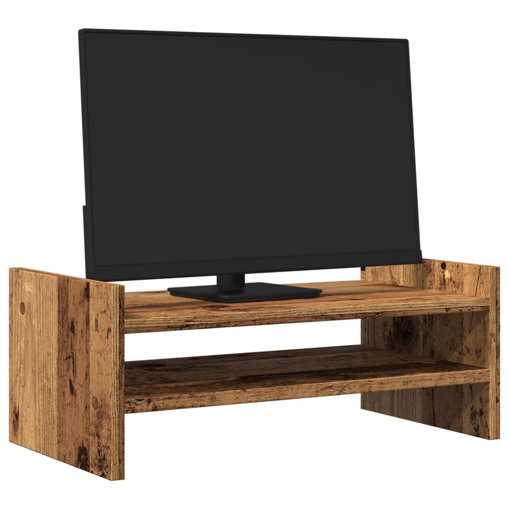 Monitorstandaard 50x27x20 cm bewerkt hout oud houtkleurig Computerverhogers en -standaards | Creëer jouw Trendy Thuis | Gratis bezorgd & Retour | Trendy.nl