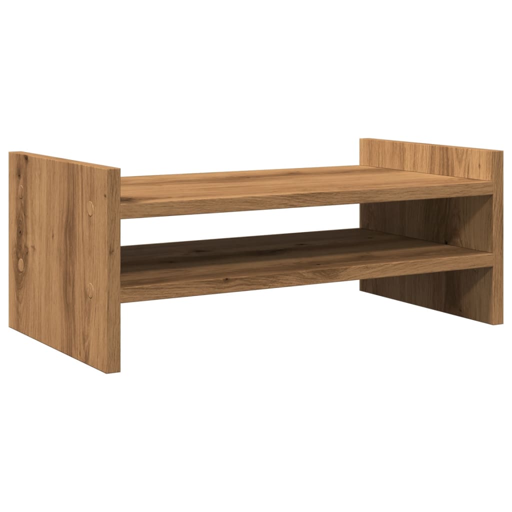 Monitorstandaard 50x27x20 cm bewerkt hout artisanaal eikenkleur Computerverhogers en -standaards | Creëer jouw Trendy Thuis | Gratis bezorgd & Retour | Trendy.nl