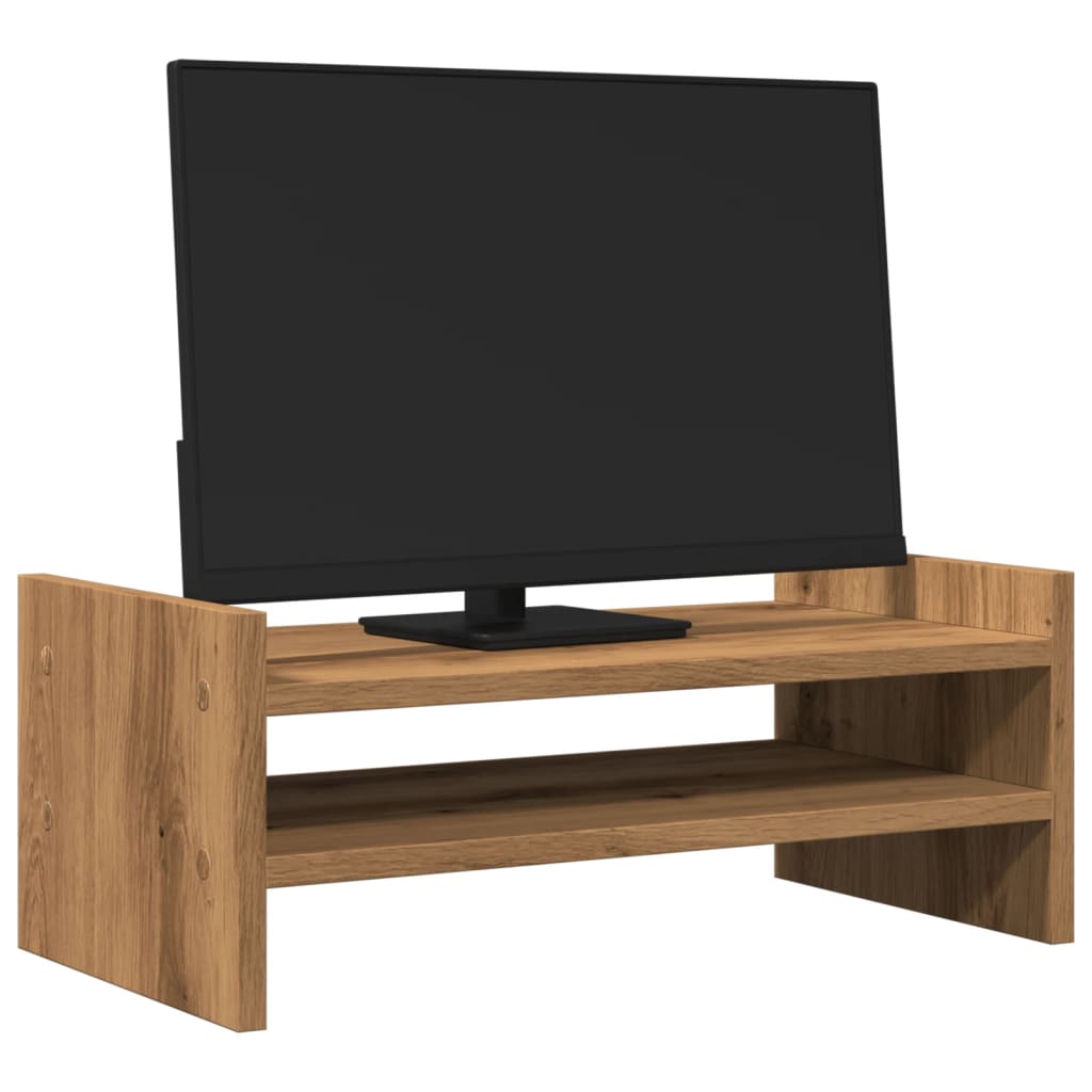 Monitorstandaard 50x27x20 cm bewerkt hout artisanaal eikenkleur Computerverhogers en -standaards | Creëer jouw Trendy Thuis | Gratis bezorgd & Retour | Trendy.nl