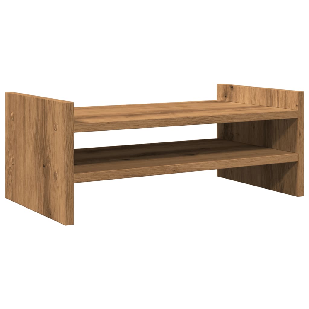 Monitorstandaard 50x27x20 cm bewerkt hout artisanaal eikenkleur Computerverhogers en -standaards | Creëer jouw Trendy Thuis | Gratis bezorgd & Retour | Trendy.nl