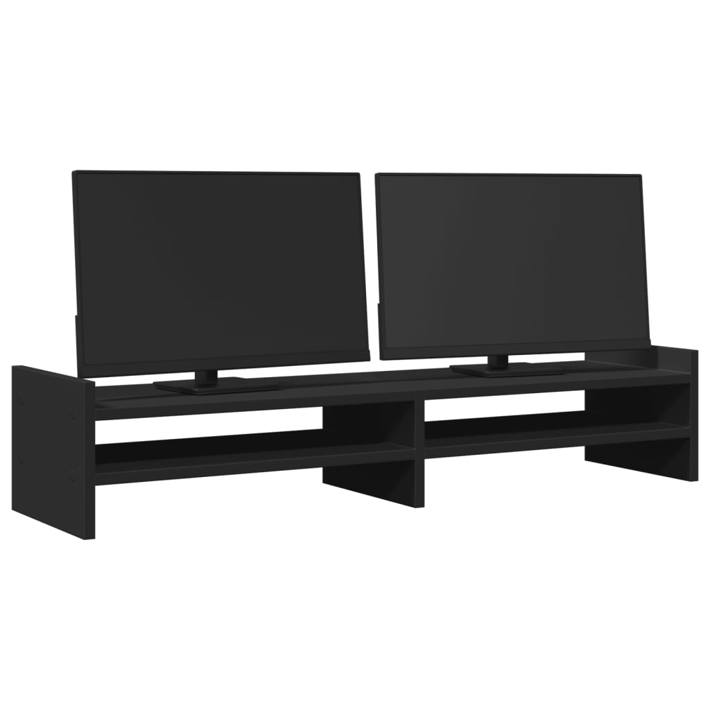 Monitorstandaard 100x27x20 cm bewerkt hout zwart Computerverhogers en -standaards | Creëer jouw Trendy Thuis | Gratis bezorgd & Retour | Trendy.nl