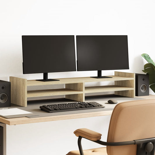 Monitorstandaard 100x27x20 cm bewerkt hout sonoma eikenkleurig Computerverhogers en -standaards | Creëer jouw Trendy Thuis | Gratis bezorgd & Retour | Trendy.nl