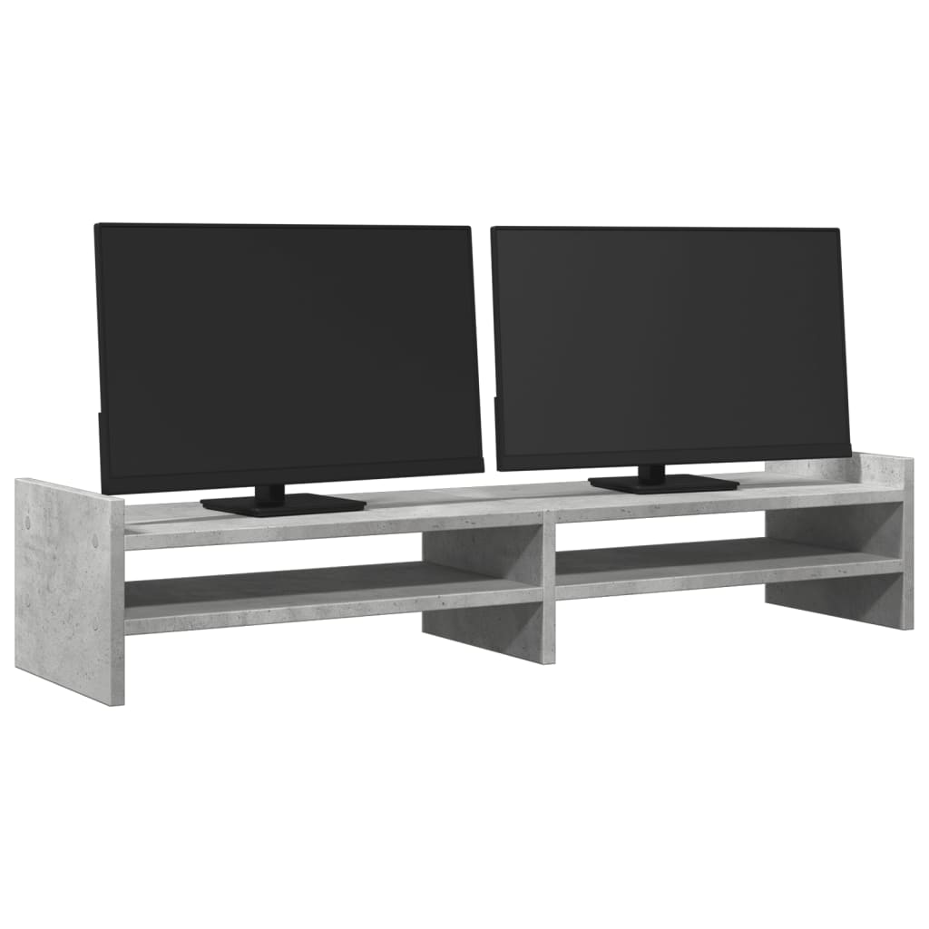 Monitorstandaard 100x27x20 cm bewerkt hout betongrijs Computerverhogers en -standaards | Creëer jouw Trendy Thuis | Gratis bezorgd & Retour | Trendy.nl