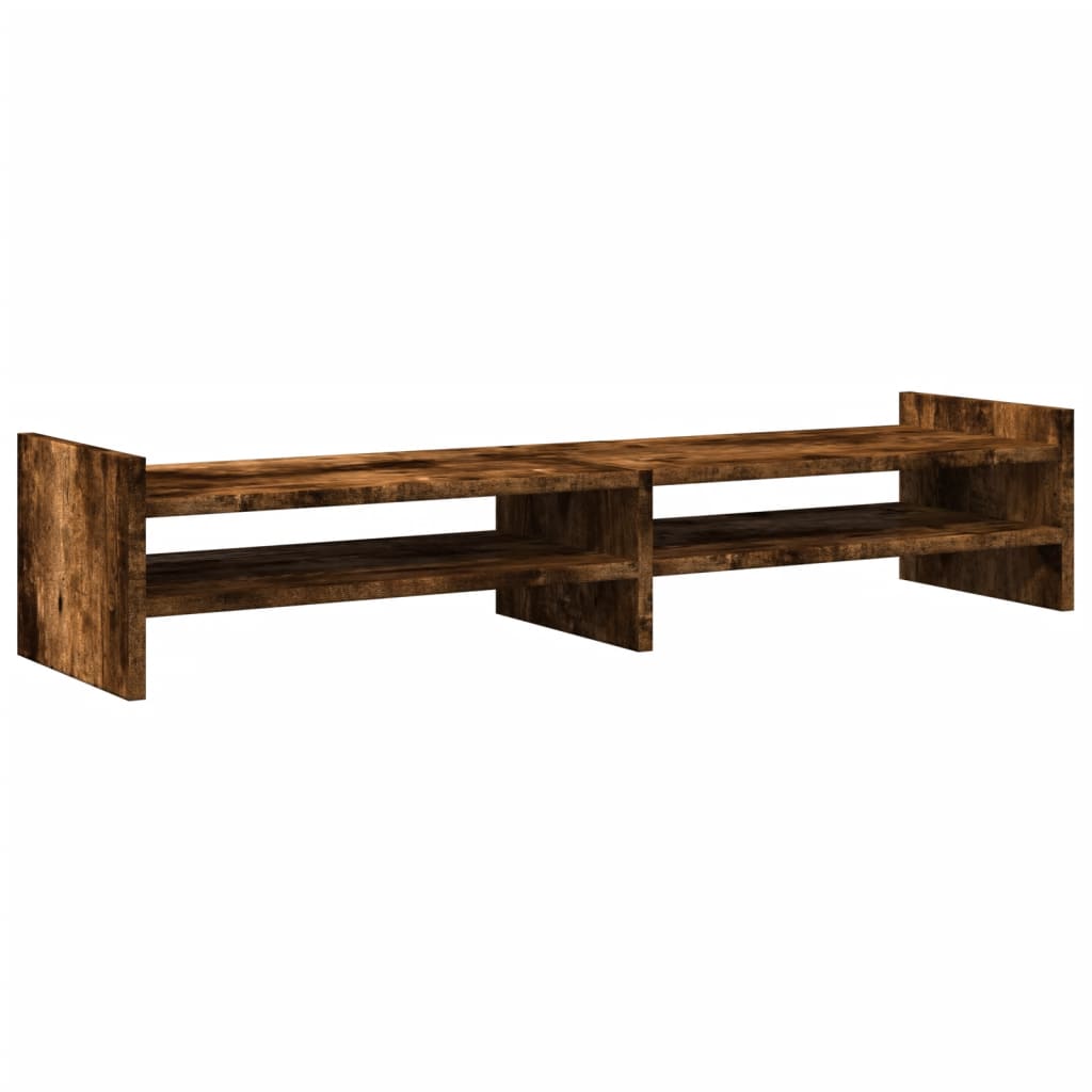 Monitorstandaard 100x27x20 cm bewerkt hout gerookt eikenkleurig Computerverhogers en -standaards | Creëer jouw Trendy Thuis | Gratis bezorgd & Retour | Trendy.nl