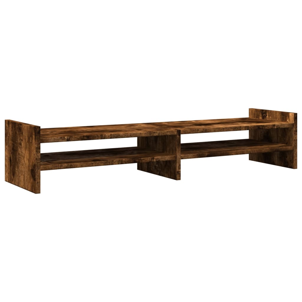 Monitorstandaard 100x27x20 cm bewerkt hout gerookt eikenkleurig Computerverhogers en -standaards | Creëer jouw Trendy Thuis | Gratis bezorgd & Retour | Trendy.nl