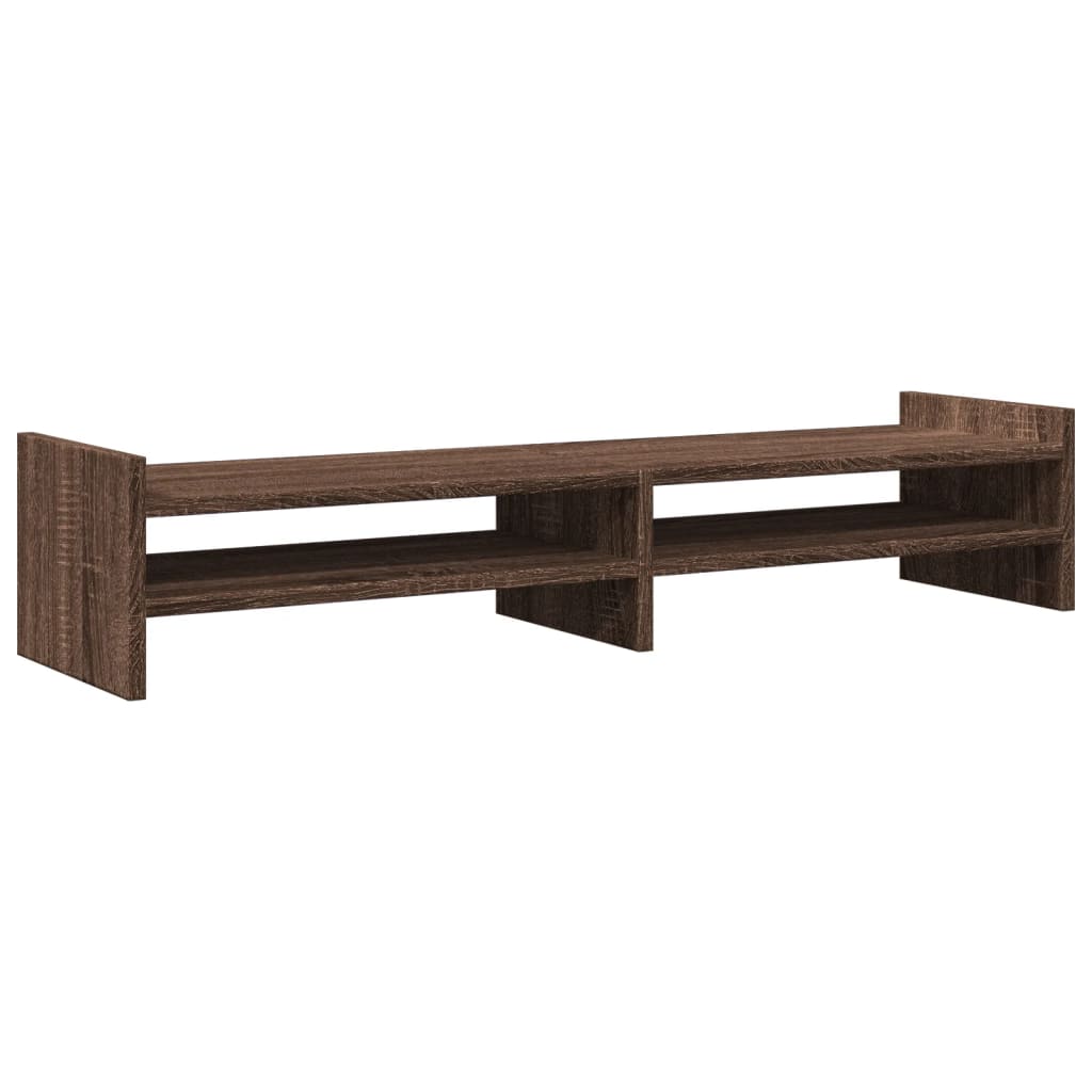 Monitorstandaard 100x27x20 cm bewerkt hout bruin eikenkleurig Computerverhogers en -standaards | Creëer jouw Trendy Thuis | Gratis bezorgd & Retour | Trendy.nl