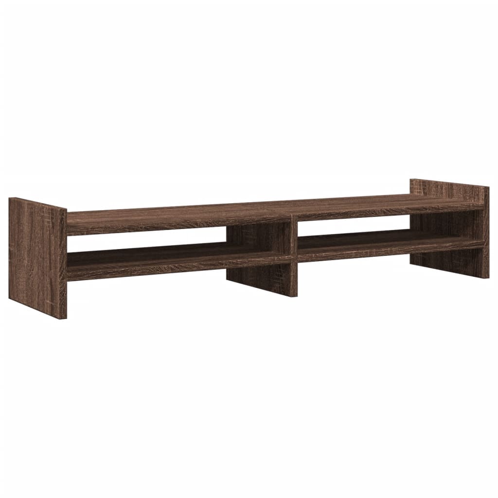 Monitorstandaard 100x27x20 cm bewerkt hout bruin eikenkleurig Computerverhogers en -standaards | Creëer jouw Trendy Thuis | Gratis bezorgd & Retour | Trendy.nl