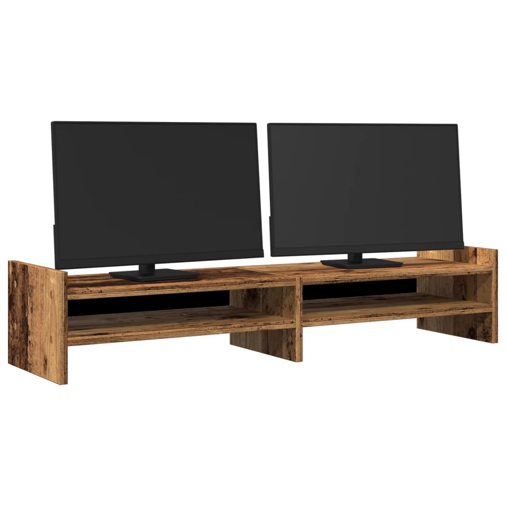 Monitorstandaard 100x27x20 cm bewerkt hout oud houtkleurig Computerverhogers en -standaards | Creëer jouw Trendy Thuis | Gratis bezorgd & Retour | Trendy.nl