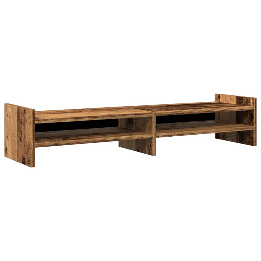 Monitorstandaard 100x27x20 cm bewerkt hout oud houtkleurig Computerverhogers en -standaards | Creëer jouw Trendy Thuis | Gratis bezorgd & Retour | Trendy.nl