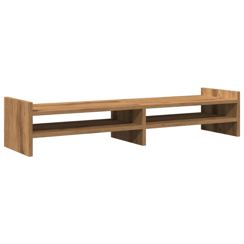 Monitorstandaard 100x27x20 cm bewerkt hout artisanaal eiken Computerverhogers en -standaards | Creëer jouw Trendy Thuis | Gratis bezorgd & Retour | Trendy.nl