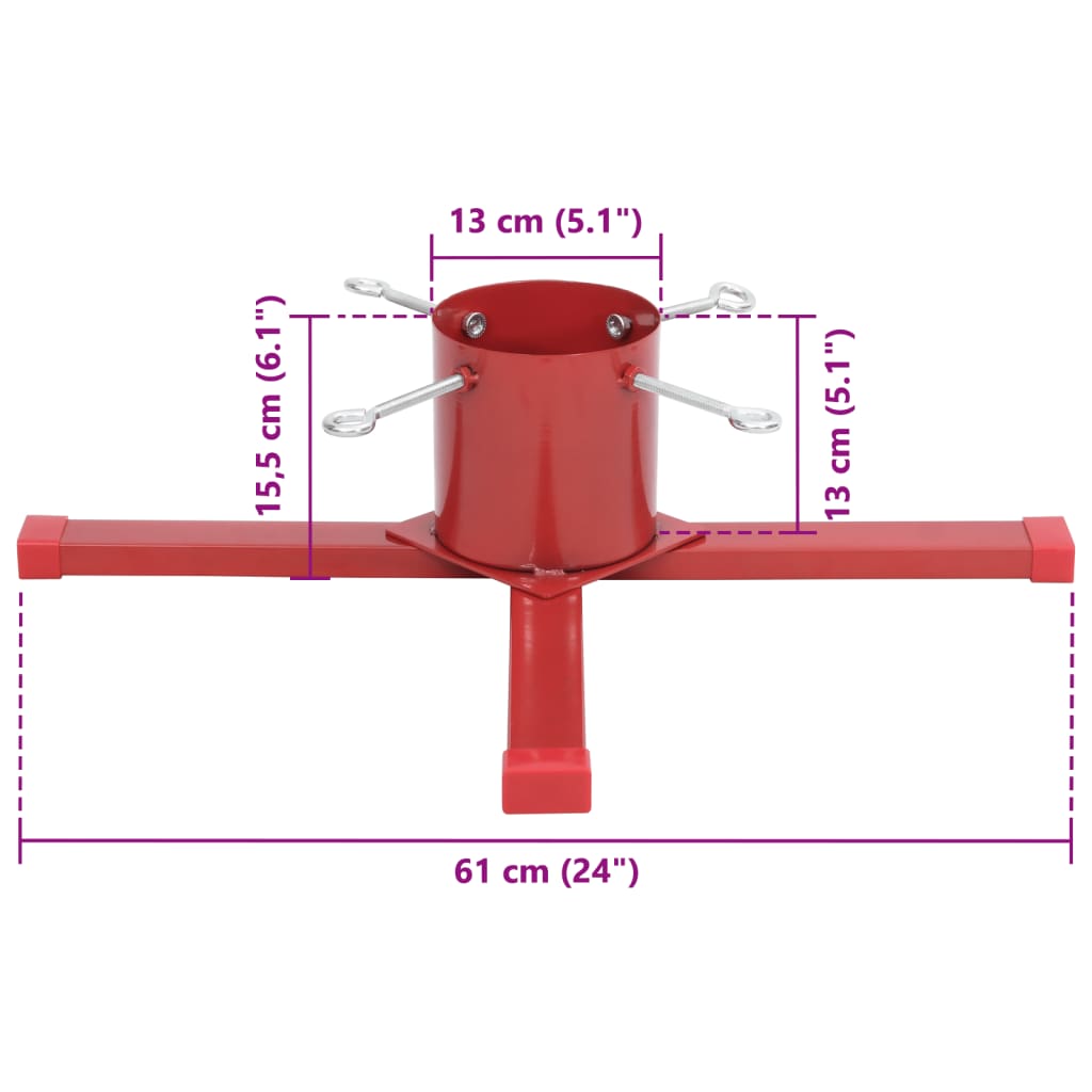 Kerstboomstandaard 61x61x15,5 cm rood