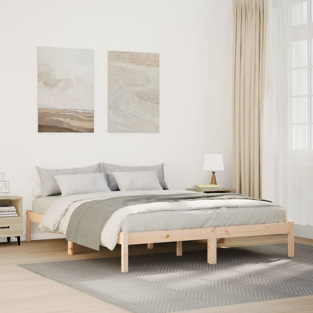 Bedframe extra lang zonder matras massief grenenhout 160x210 cm Bedden & bedframes | Creëer jouw Trendy Thuis | Gratis bezorgd & Retour | Trendy.nl