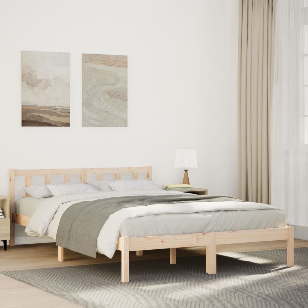 Bedframe extra lang zonder matras massief grenenhout 140x210 cm Bedden & bedframes | Creëer jouw Trendy Thuis | Gratis bezorgd & Retour | Trendy.nl