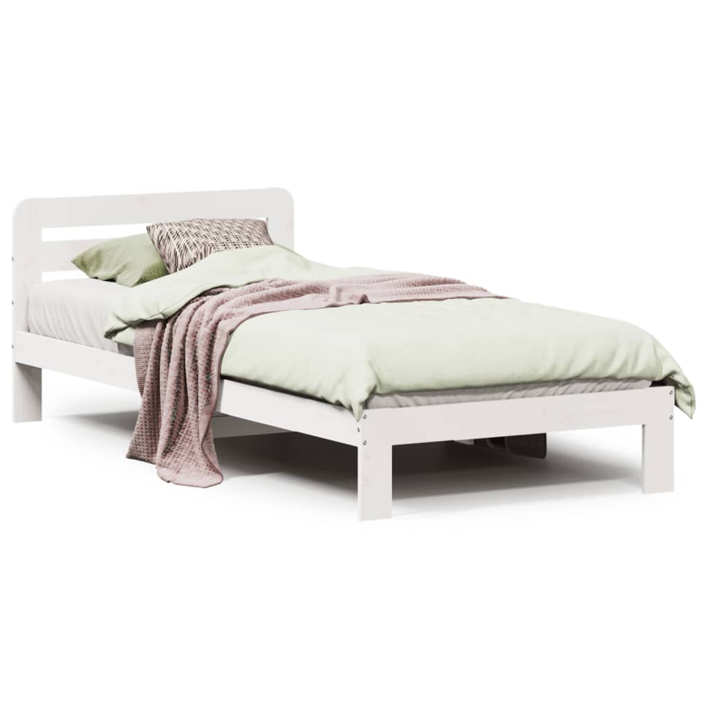 Bedframe zonder matras massief grenenhout wit 90x190 cm Bedden & bedframes | Creëer jouw Trendy Thuis | Gratis bezorgd & Retour | Trendy.nl