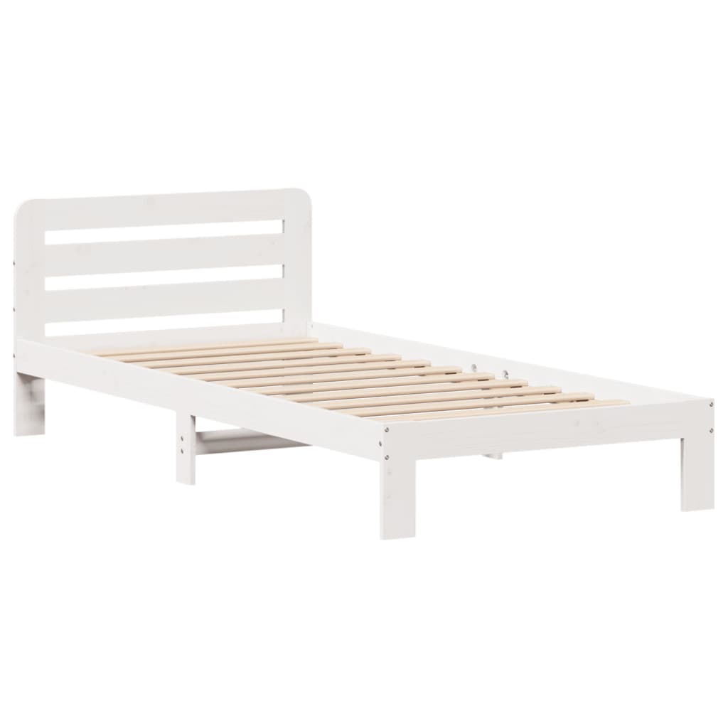 Bedframe zonder matras massief grenenhout wit 90x190 cm Bedden & bedframes | Creëer jouw Trendy Thuis | Gratis bezorgd & Retour | Trendy.nl