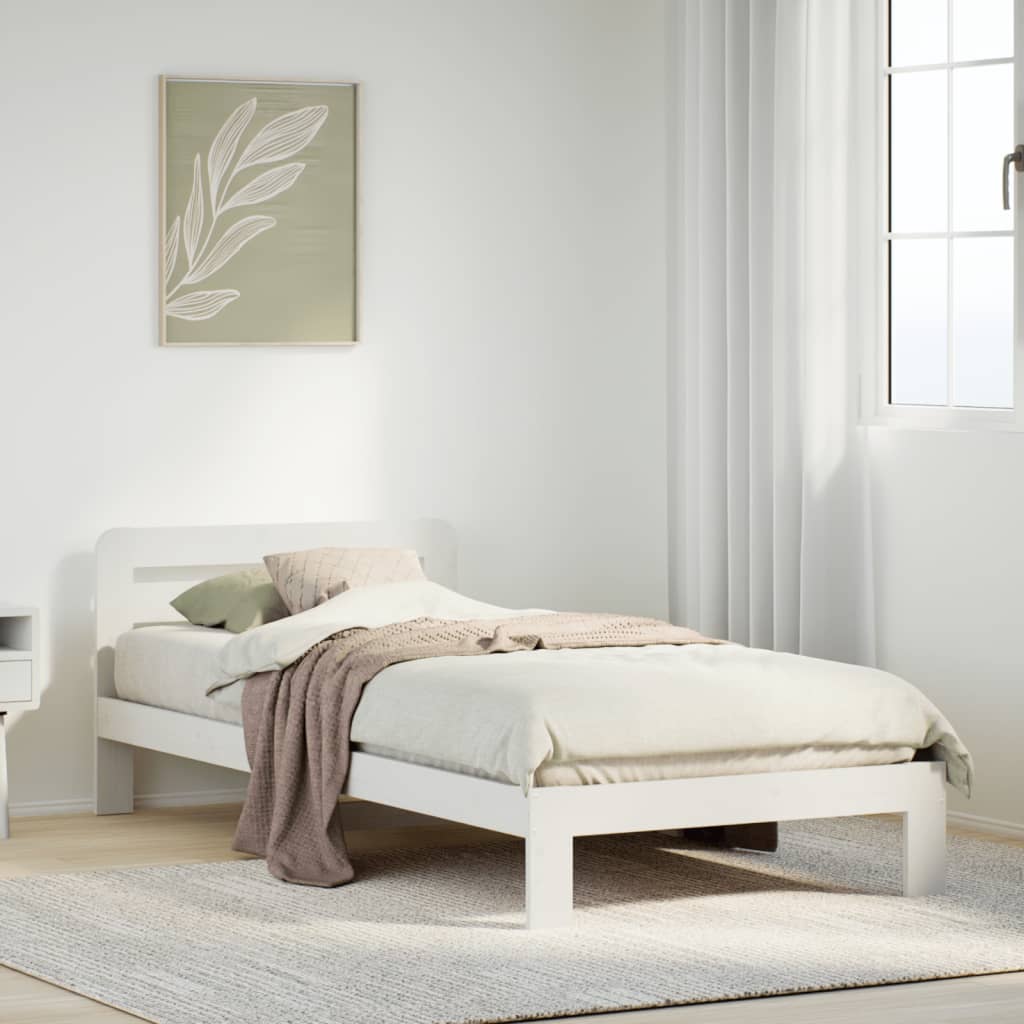 Bedframe zonder matras massief grenenhout wit 90x190 cm Bedden & bedframes | Creëer jouw Trendy Thuis | Gratis bezorgd & Retour | Trendy.nl