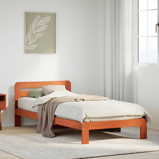 Bedframe zonder matras massief grenenhout wasbruin 90x190 cm Bedden & bedframes | Creëer jouw Trendy Thuis | Gratis bezorgd & Retour | Trendy.nl