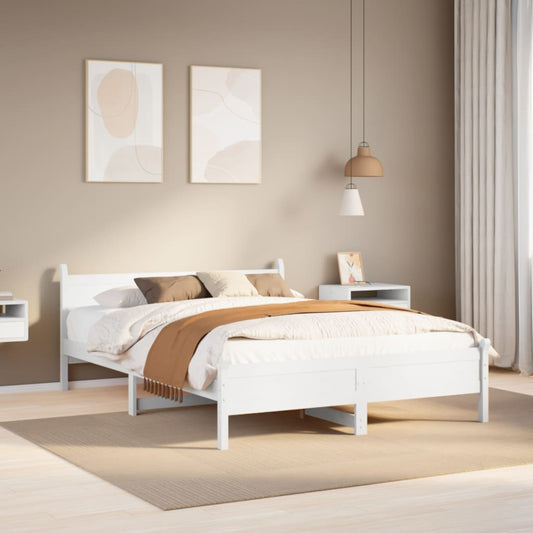 Bedframe zonder matras massief grenenhout wit 160x200 cm Bedden & bedframes | Creëer jouw Trendy Thuis | Gratis bezorgd & Retour | Trendy.nl