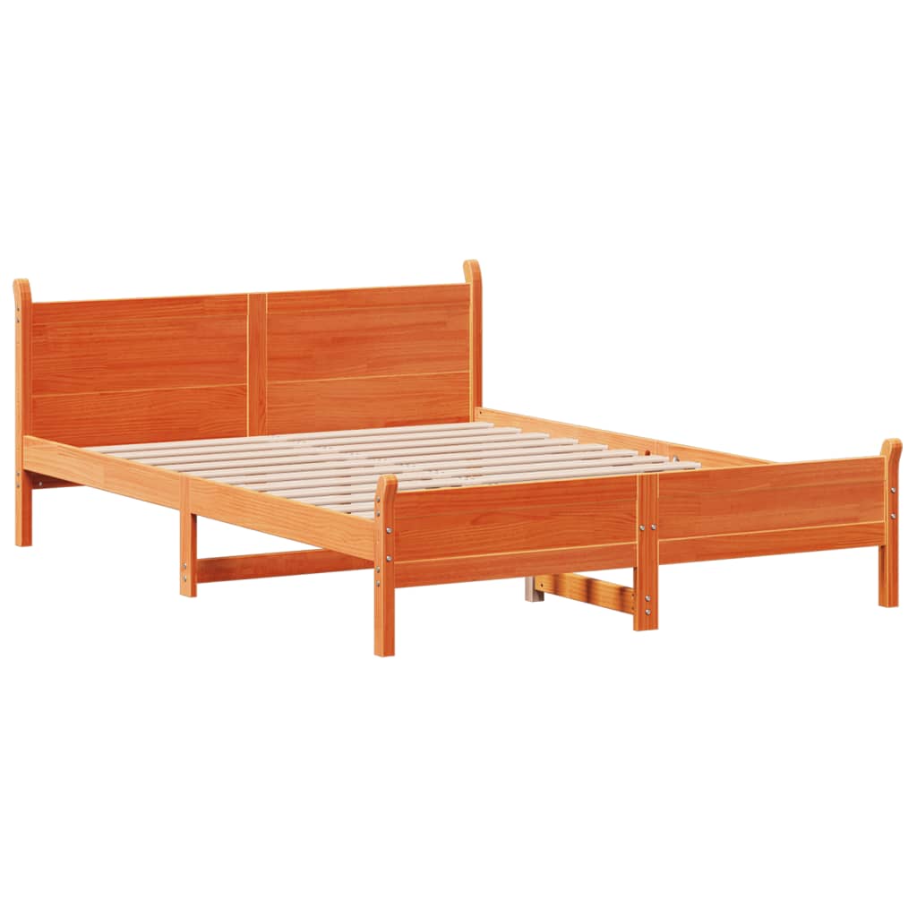 Bedframe zonder matras massief grenenhout wasbruin 160x200 cm Bedden & bedframes | Creëer jouw Trendy Thuis | Gratis bezorgd & Retour | Trendy.nl