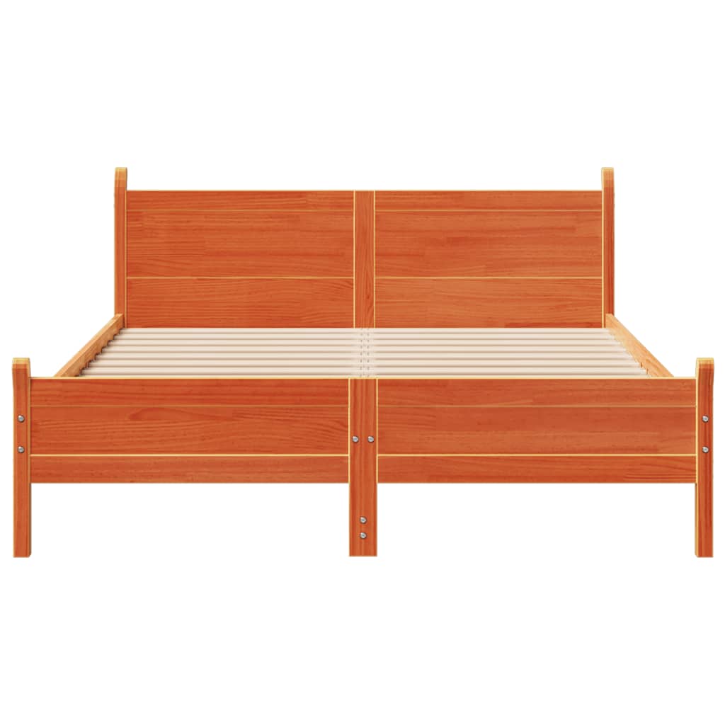 Bedframe zonder matras massief grenenhout wasbruin 160x200 cm Bedden & bedframes | Creëer jouw Trendy Thuis | Gratis bezorgd & Retour | Trendy.nl