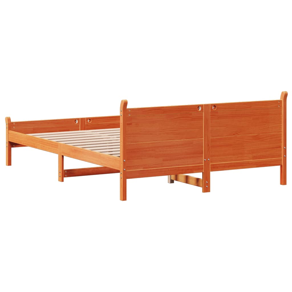 Bedframe zonder matras massief grenenhout wasbruin 160x200 cm Bedden & bedframes | Creëer jouw Trendy Thuis | Gratis bezorgd & Retour | Trendy.nl