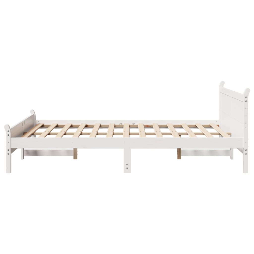 Bedframe zonder matras massief grenenhout wit 150x200 cm Bedden & bedframes | Creëer jouw Trendy Thuis | Gratis bezorgd & Retour | Trendy.nl