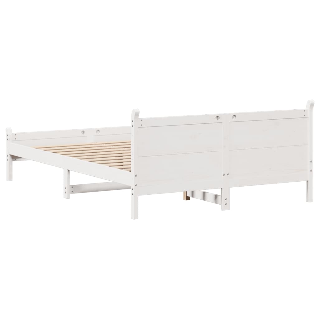 Bedframe zonder matras massief grenenhout wit 150x200 cm Bedden & bedframes | Creëer jouw Trendy Thuis | Gratis bezorgd & Retour | Trendy.nl