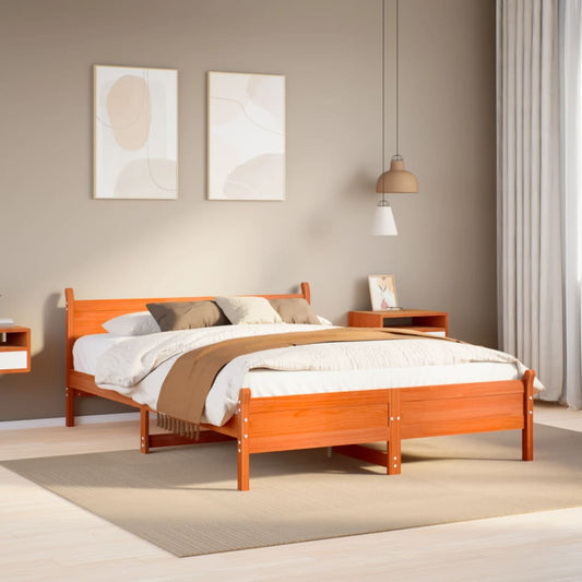 Bedframe zonder matras massief grenenhout wasbruin 120x190 cm Bedden & bedframes | Creëer jouw Trendy Thuis | Gratis bezorgd & Retour | Trendy.nl