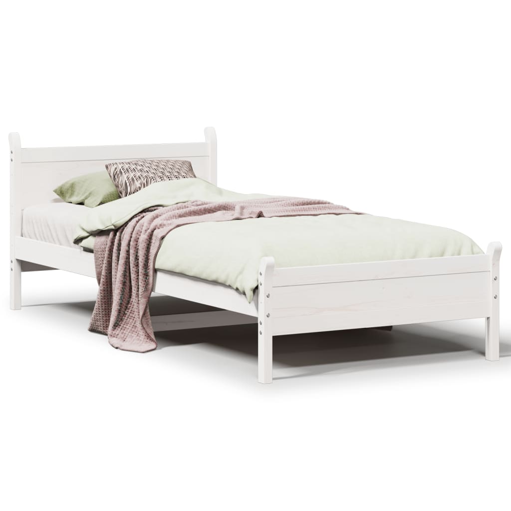 Bedframe zonder matras massief grenenhout wit 90x190 cm Bedden & bedframes | Creëer jouw Trendy Thuis | Gratis bezorgd & Retour | Trendy.nl