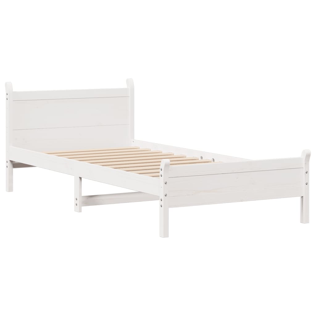 Bedframe zonder matras massief grenenhout wit 90x190 cm Bedden & bedframes | Creëer jouw Trendy Thuis | Gratis bezorgd & Retour | Trendy.nl