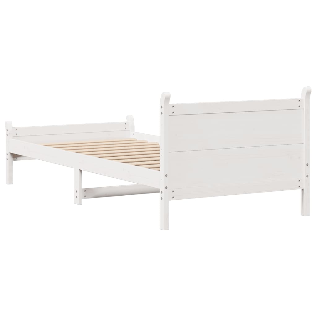 Bedframe zonder matras massief grenenhout wit 90x190 cm Bedden & bedframes | Creëer jouw Trendy Thuis | Gratis bezorgd & Retour | Trendy.nl