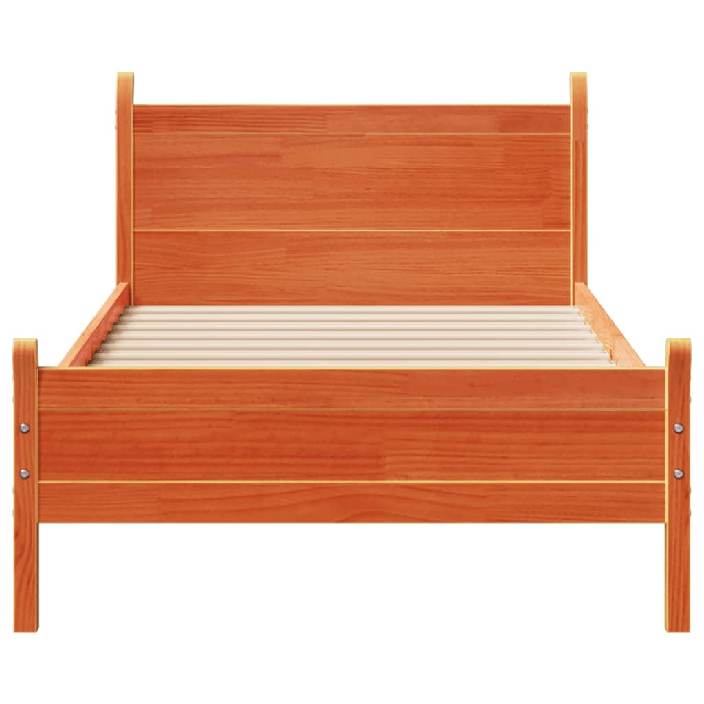 Bedframe zonder matras massief grenenhout wasbruin 90x190 cm Bedden & bedframes | Creëer jouw Trendy Thuis | Gratis bezorgd & Retour | Trendy.nl