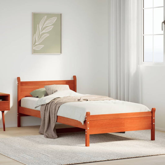 Bedframe zonder matras massief grenenhout wasbruin 90x190 cm Bedden & bedframes | Creëer jouw Trendy Thuis | Gratis bezorgd & Retour | Trendy.nl