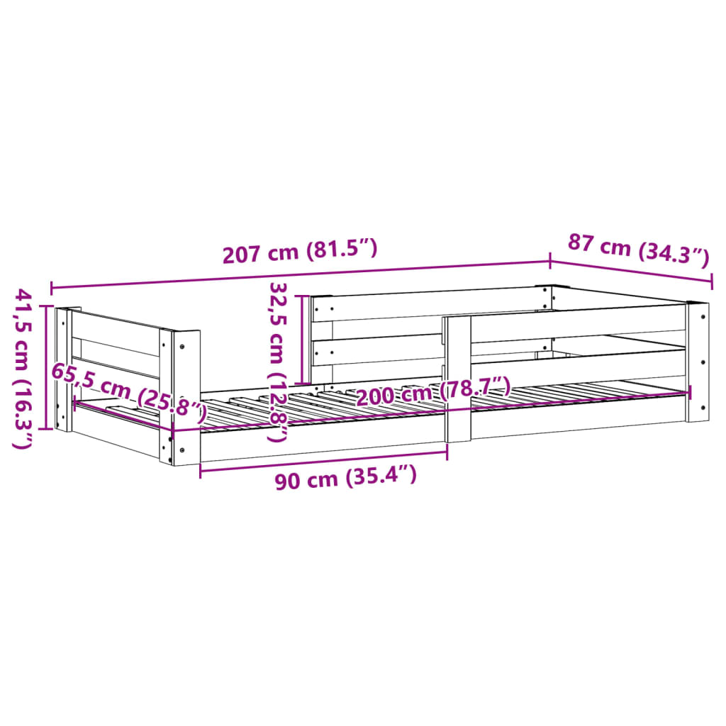 Bedframe zonder matras massief grenenhout wit 80x200 cm Bedden & bedframes | Creëer jouw Trendy Thuis | Gratis bezorgd & Retour | Trendy.nl