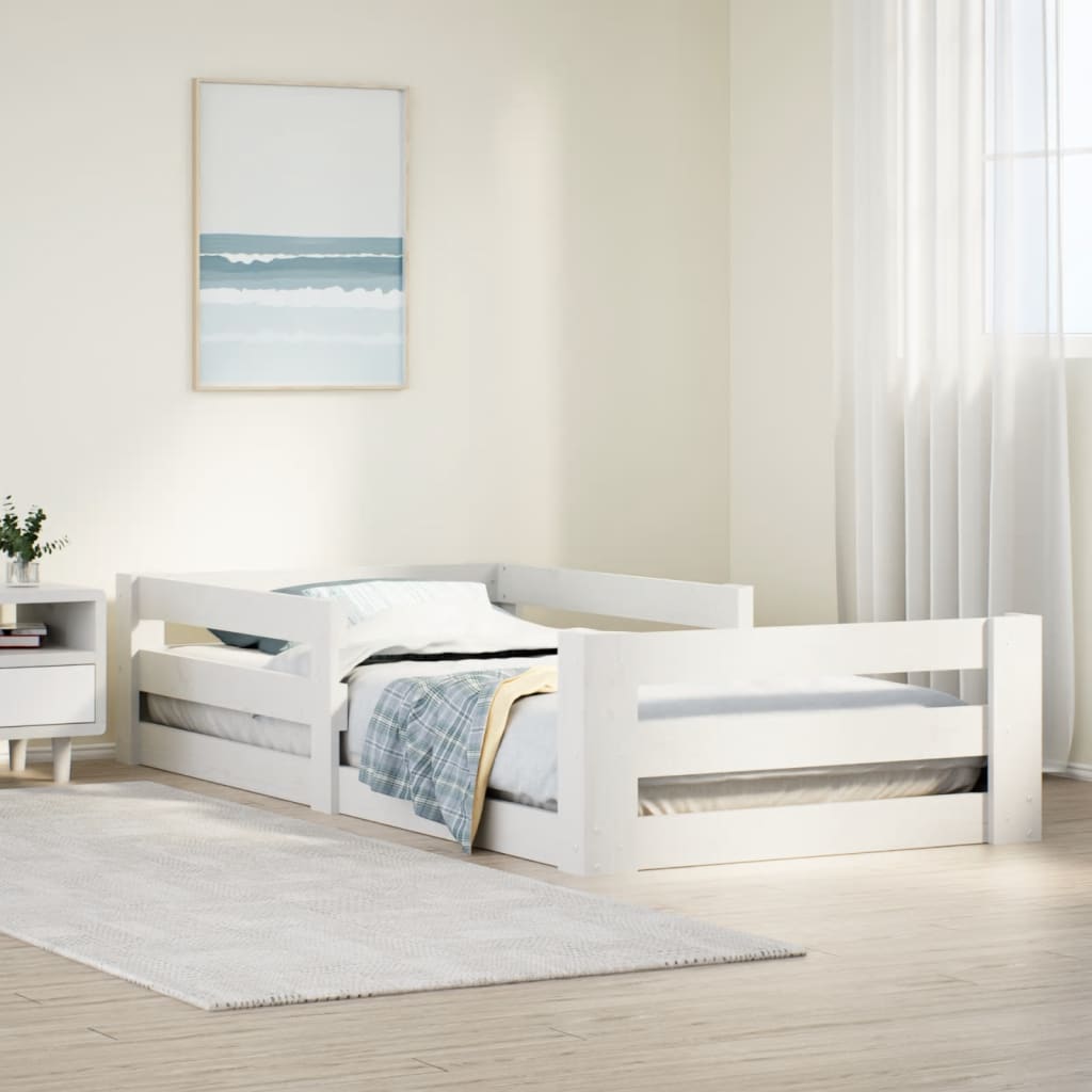 Bedframe zonder matras massief grenenhout wit 80x200 cm Bedden & bedframes | Creëer jouw Trendy Thuis | Gratis bezorgd & Retour | Trendy.nl