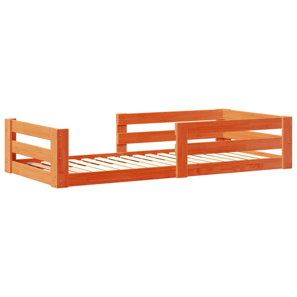 Bedframe zonder matras massief grenenhout wasbruin 100x200 cm Bedden & bedframes | Creëer jouw Trendy Thuis | Gratis bezorgd & Retour | Trendy.nl