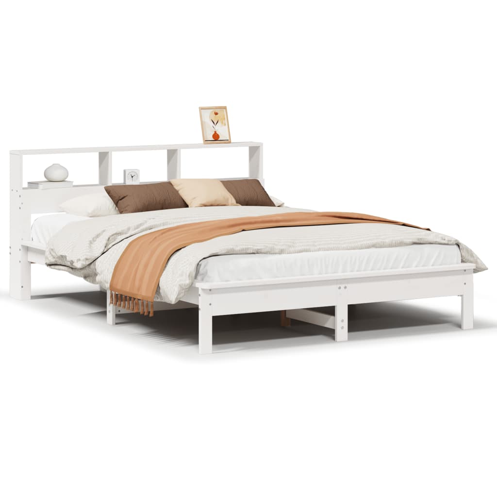 Bed met boekenkast zonder matras grenenhout wit 120x190 cm Bedden & bedframes | Creëer jouw Trendy Thuis | Gratis bezorgd & Retour | Trendy.nl