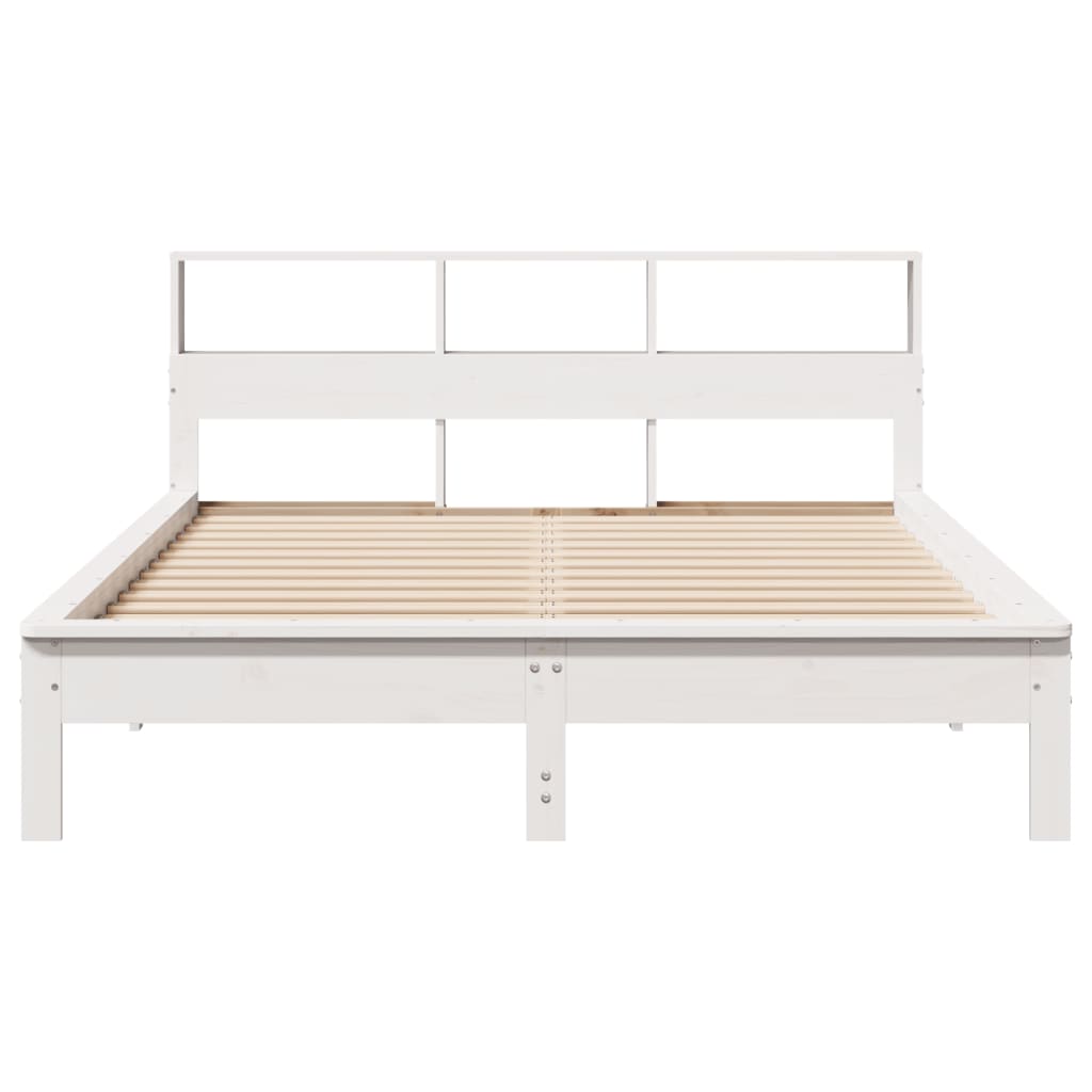 Bed met boekenkast zonder matras grenenhout wit 120x190 cm Bedden & bedframes | Creëer jouw Trendy Thuis | Gratis bezorgd & Retour | Trendy.nl