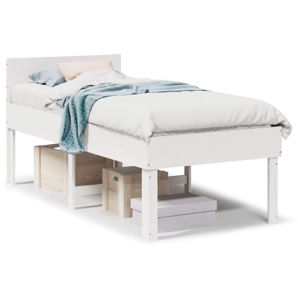 Bedframe zonder matras massief grenenhout wit 90x190 cm Bedden & bedframes | Creëer jouw Trendy Thuis | Gratis bezorgd & Retour | Trendy.nl