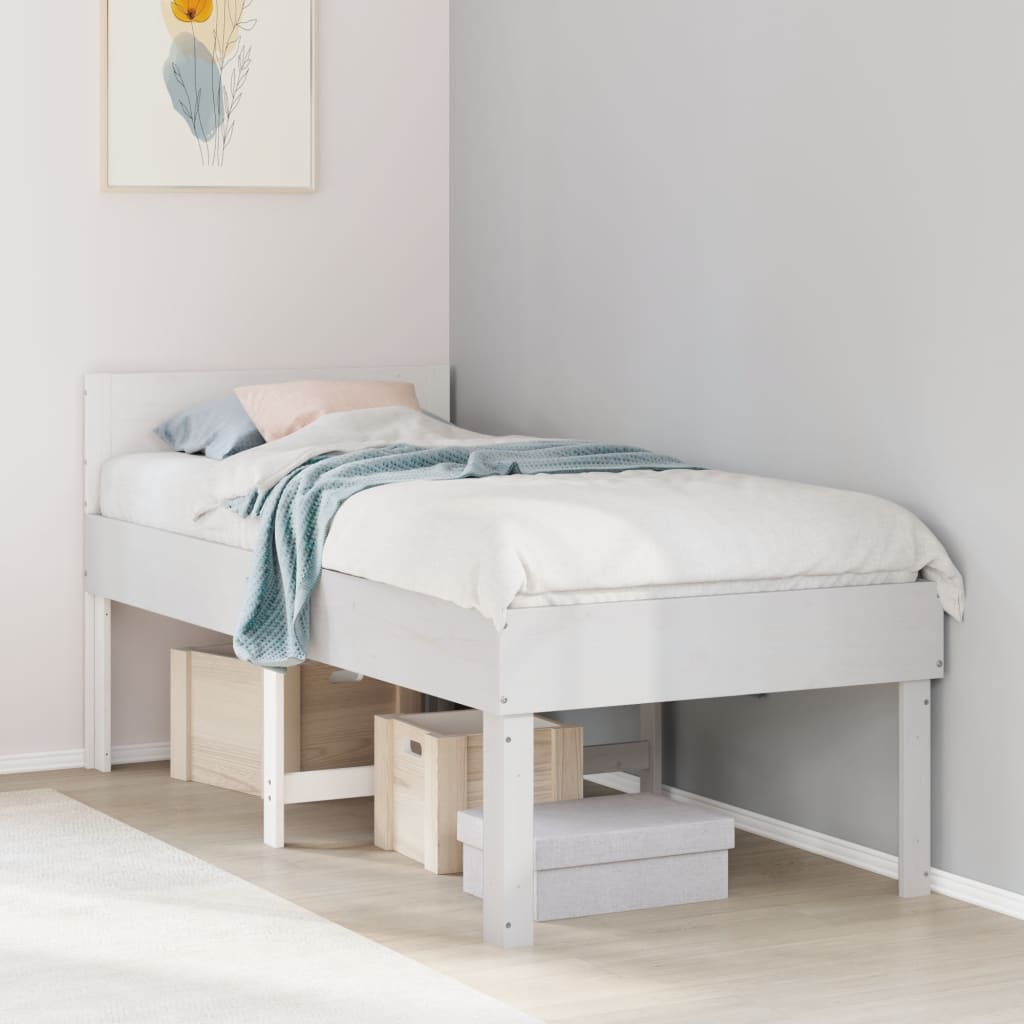 Bedframe zonder matras massief grenenhout wit 90x190 cm Bedden & bedframes | Creëer jouw Trendy Thuis | Gratis bezorgd & Retour | Trendy.nl