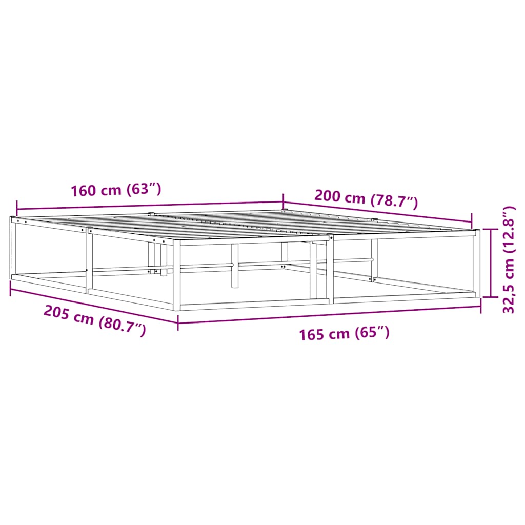 Bedframe zonder matras 160x200 cm wit