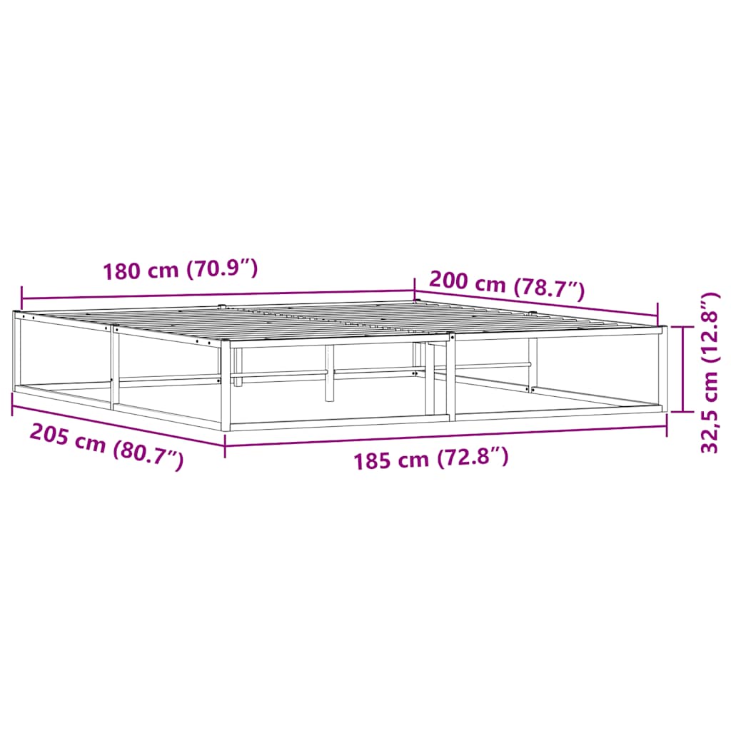 Bedframe zonder matras 180x200 cm wit