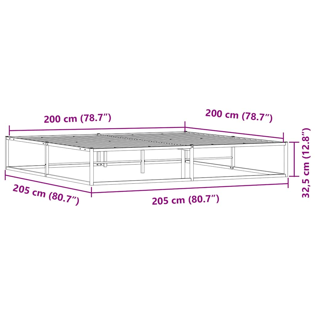 Bedframe zonder matras 200x200 cm wit