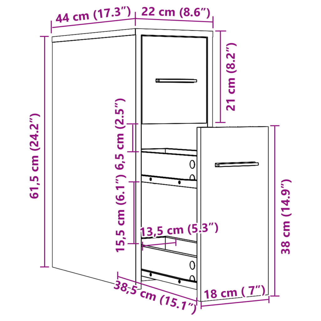 Badkamerkast smal met wielen bewerkt hout zwart Opbergkasten & lockerkasten | Creëer jouw Trendy Thuis | Gratis bezorgd & Retour | Trendy.nl