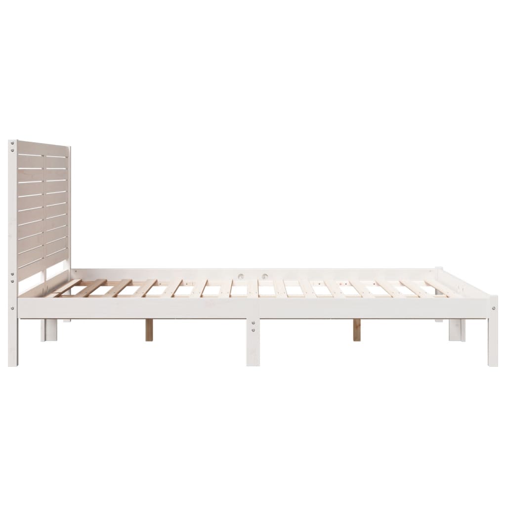 Bedframe extra lang zonder matras massief hout wit 160x220 cm Bedden & bedframes | Creëer jouw Trendy Thuis | Gratis bezorgd & Retour | Trendy.nl